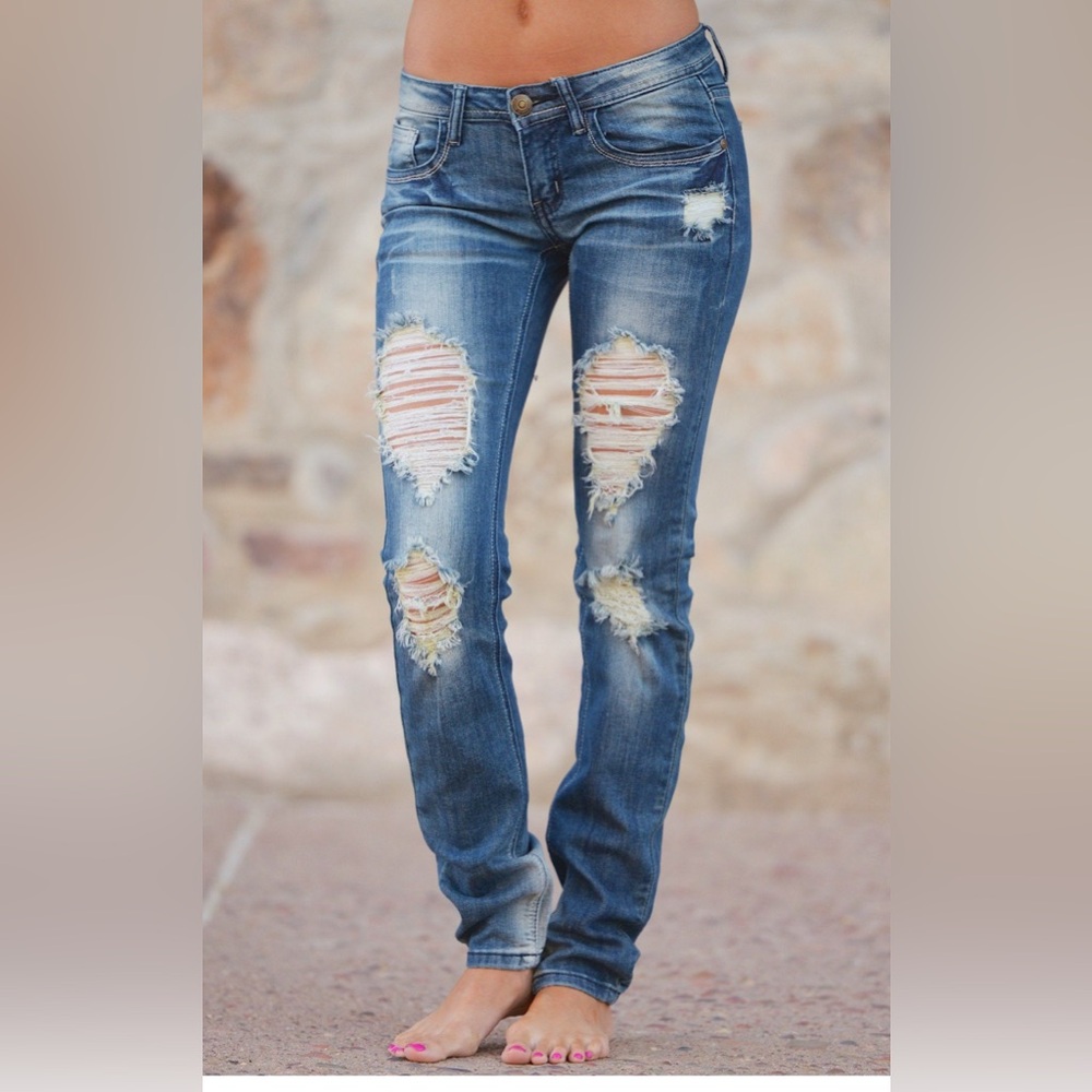 Machine Nouvelle Mode distressed jeans size 5